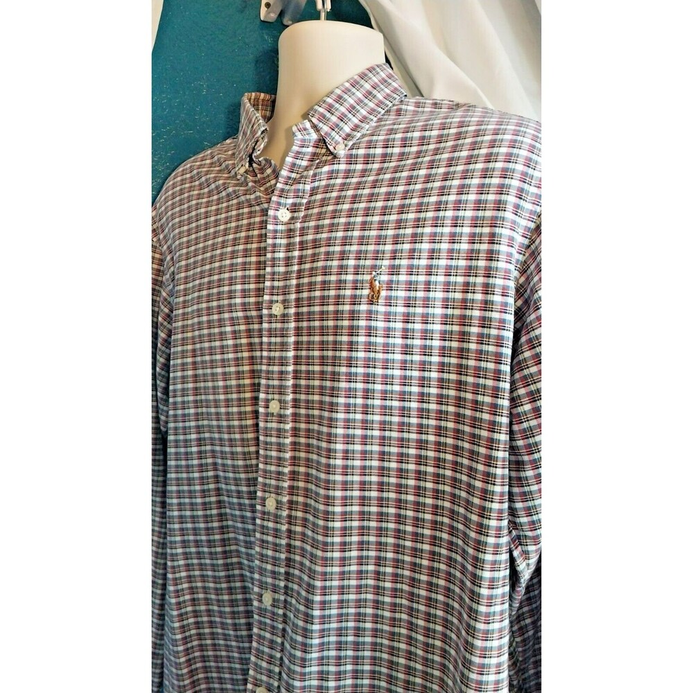 Ralph Lauren Polo Men's CUSTOM FIT Long Sleeve Multicolored Check Shirt XL